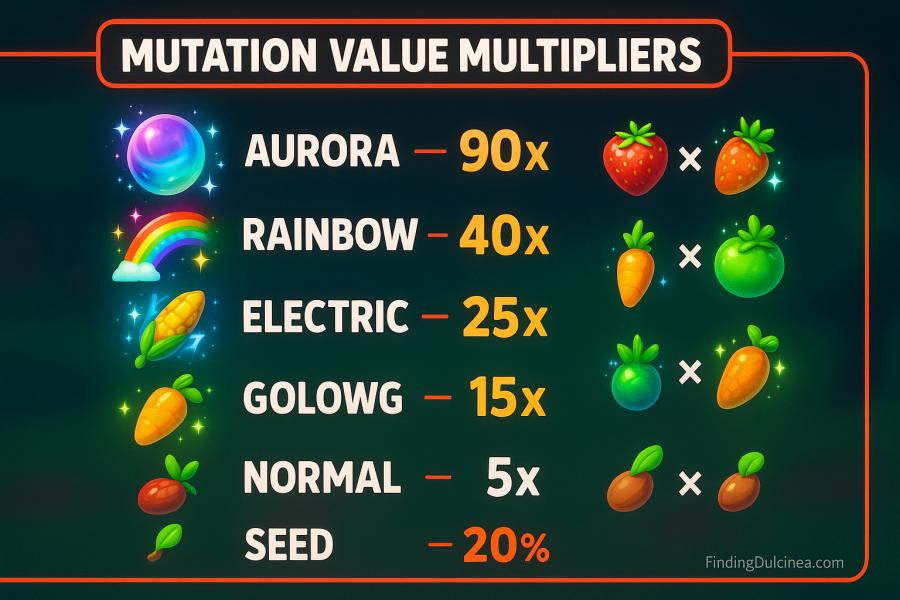 Grow a Garden mutation multipliers chart with astral and cosmic mutations