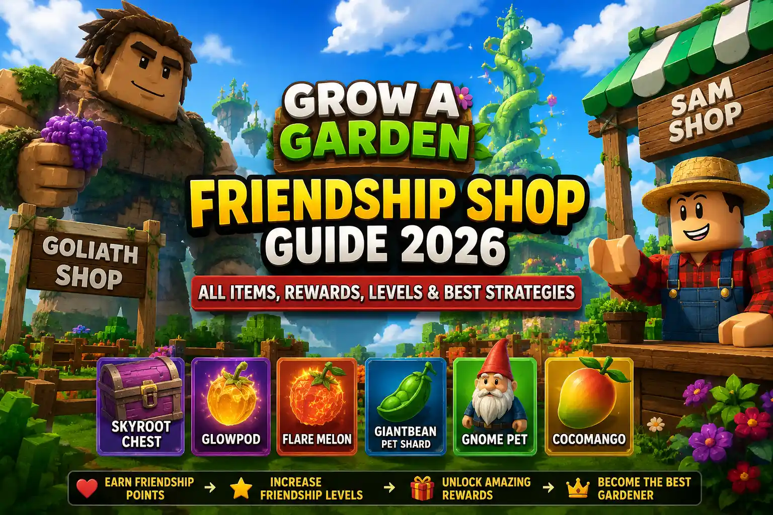 Grow a Garden Friendship Shop Guide 2026 (All Items, Rewards, Levels & Best Strategies)
