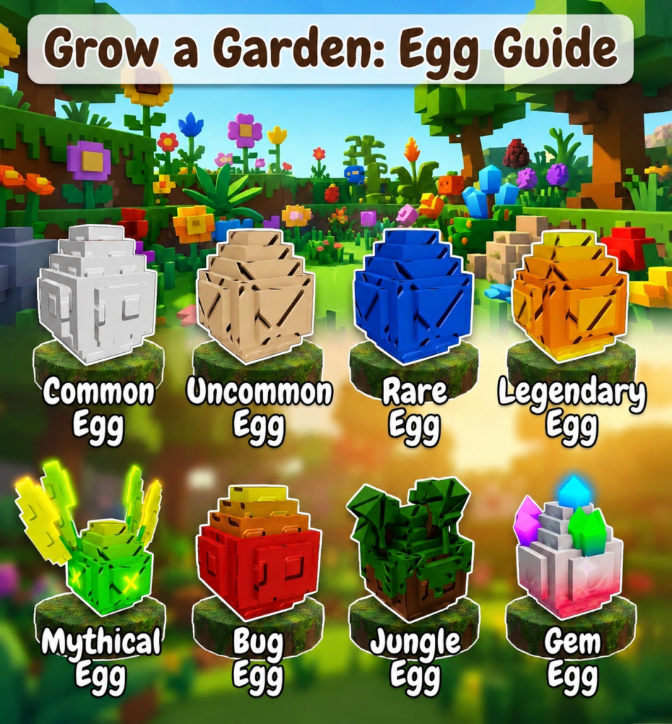 All standard eggs in Grow a Garden Roblox