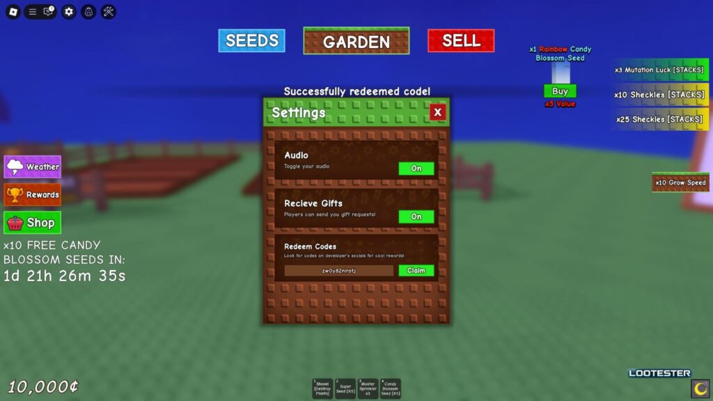 How to Redeem Grow a Garden Codes
