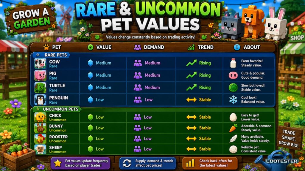 Rare & Uncommon Pet Values