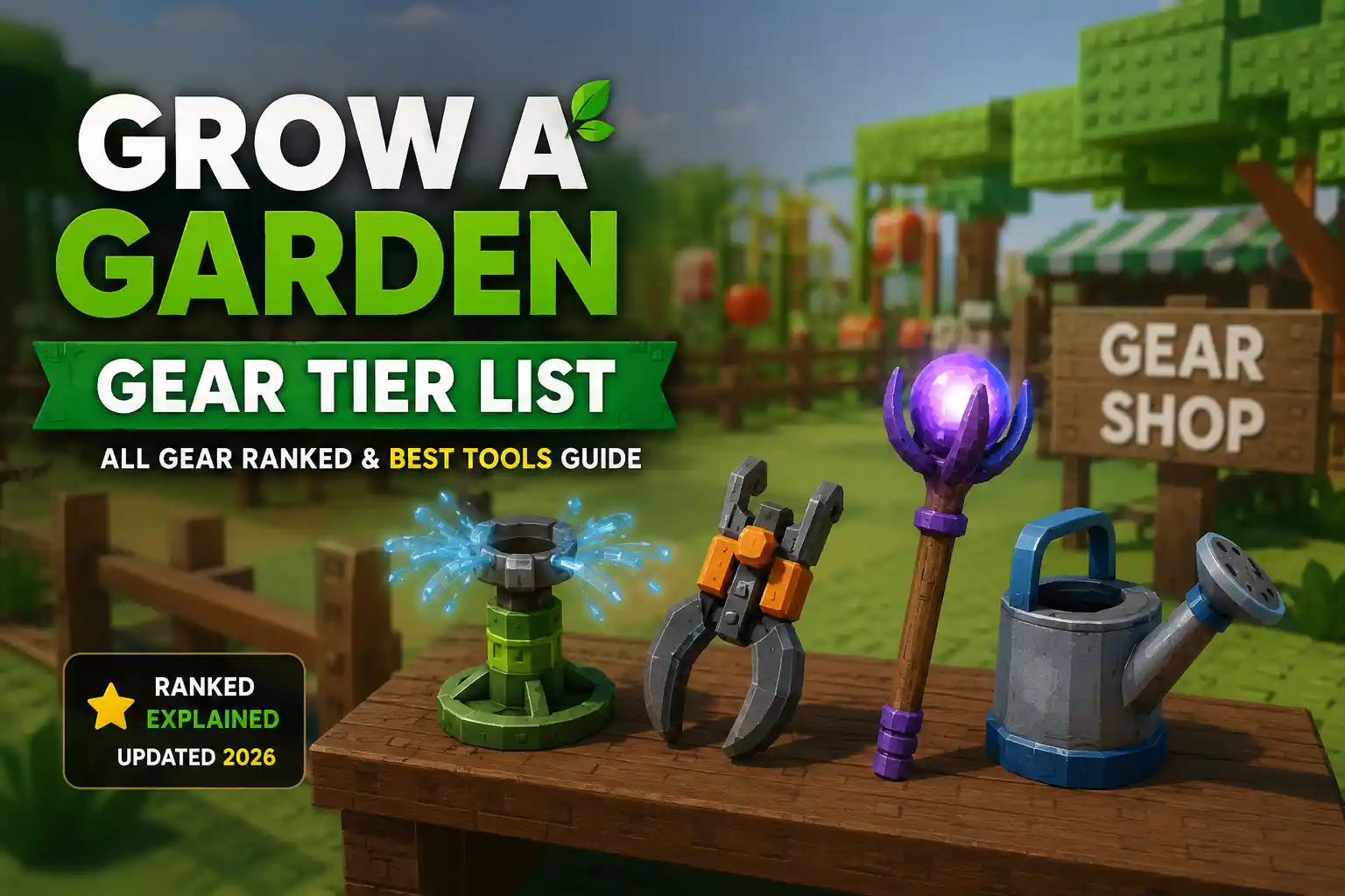 Grow a Garden Gear Tier List 2026 (All Gear Ranked & Best Tools Guide)