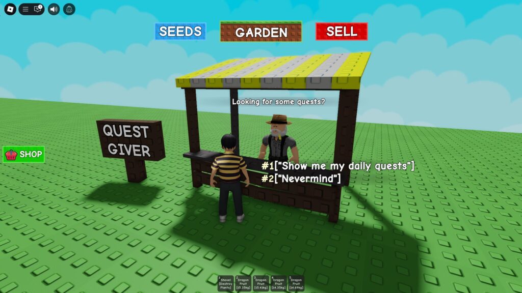 Grow a Garden Daily Quests menu inside the Garden Guide interface