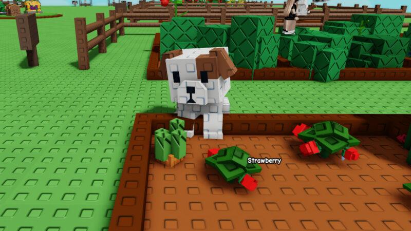 Grow a Garden pets interacting with crops showing farming benefits