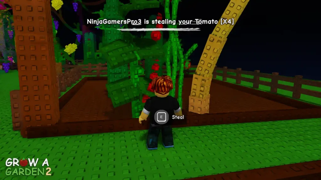 Crop stealing mechanics in Grow a Garden 2