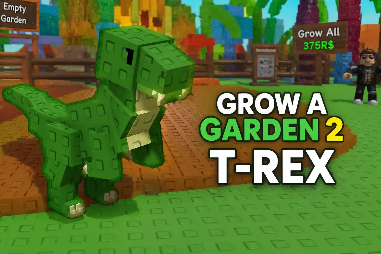 Grow a Garden 2 Big Rainbow T-Rex Pet How to Get It, Guild Points Needed.