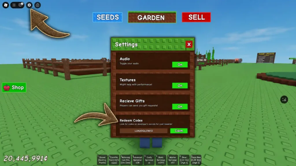How to Redeem Grow a Garden Codes