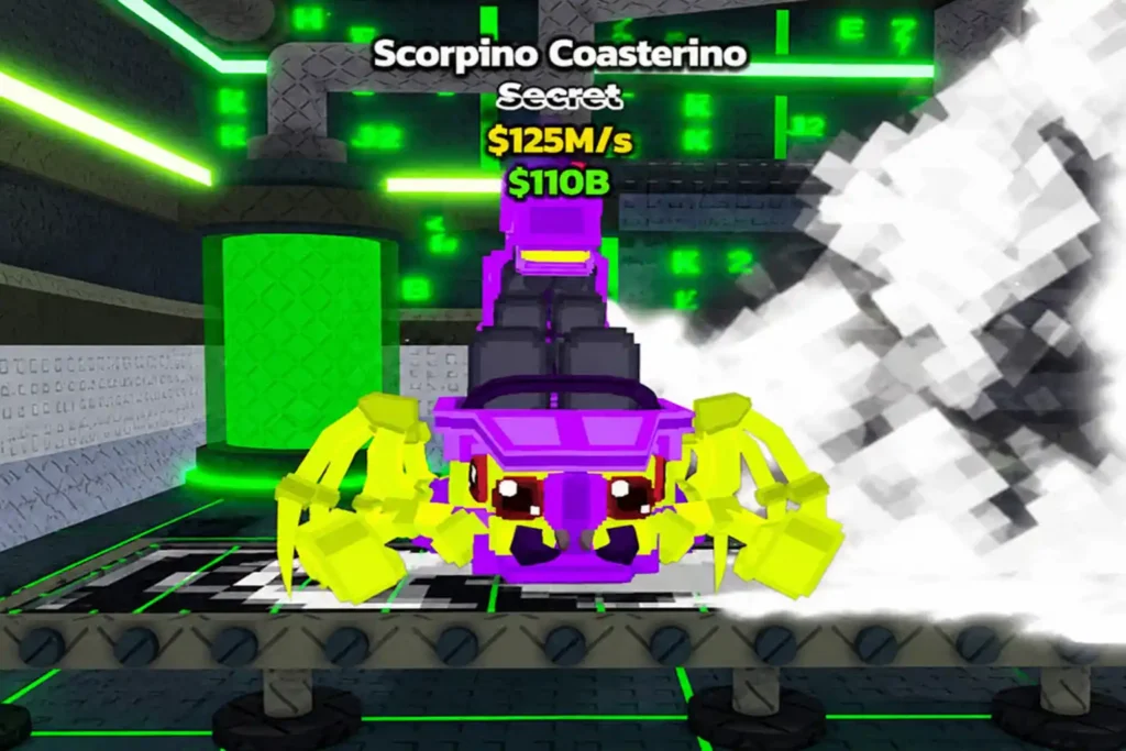 Scorpino Coasterino's Real Stats: Secret Rarity, $47.5M/s, and the Roller-Coaster Scorpion Look