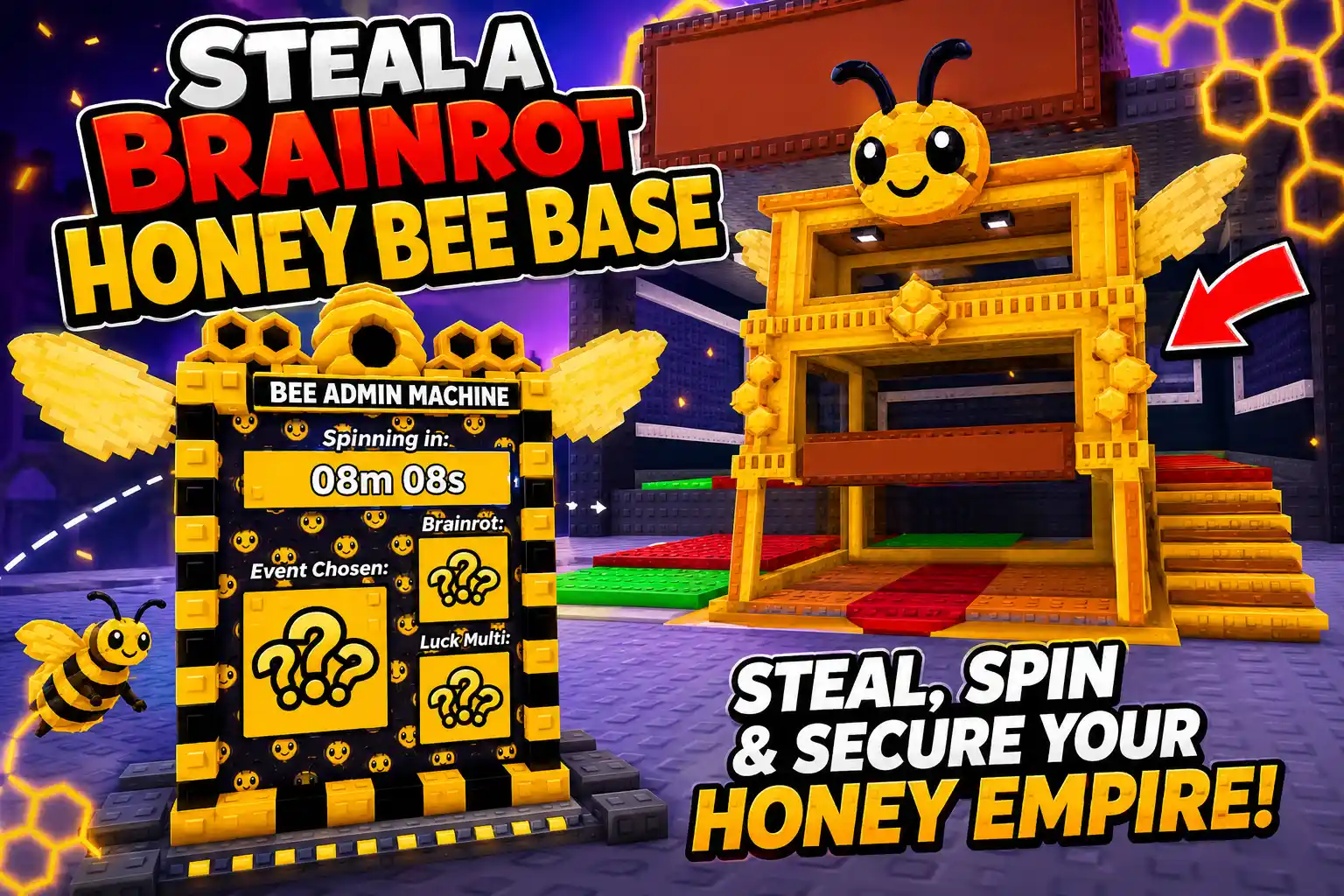 Steal a Brainrot Update 64: Honey Bee Base, the Bee Admin Machine & All 4 New Secrets Explained