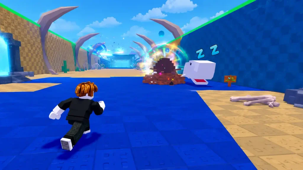 Steal an Egg gameplay showing a creature resting on a nest