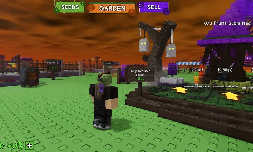 Community screenshot from a Haunted Hallow seed-pack post in Grow a Garden