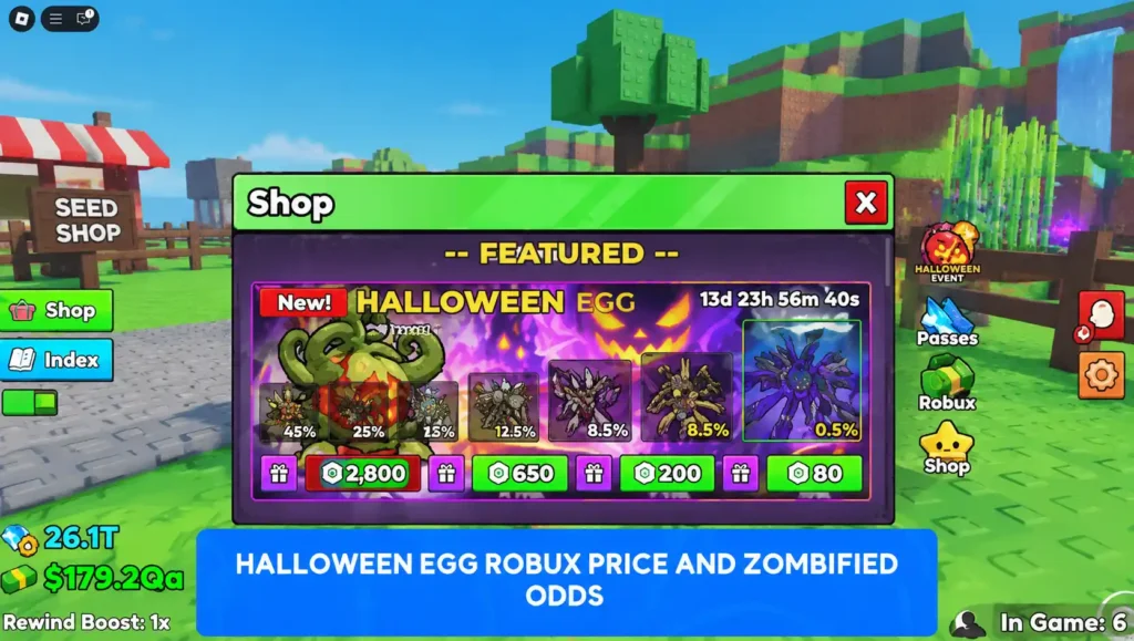 steal an Egg main shop Halloween Egg panel with bundle options