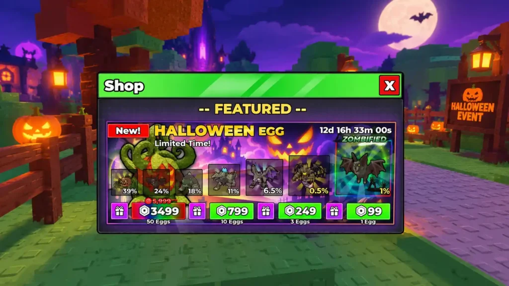 al an Egg Halloween Egg shop with the Zombified reroll option