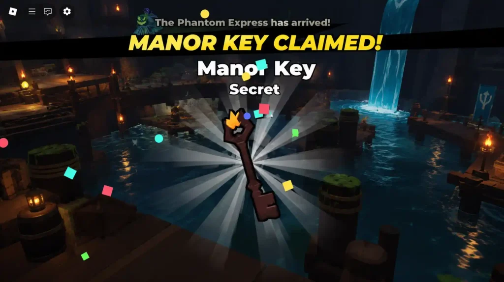 Manor Key Claimed notification after fishing in Steal an Egg