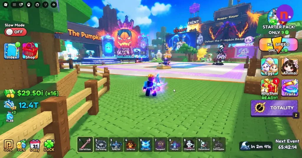 Reaper Slayer title unlocked after the Pumpkin Reaper fight in Steal Animal Egg