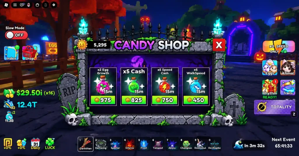 Steal Animal Egg Candy Shop selling potions for Candy Coins