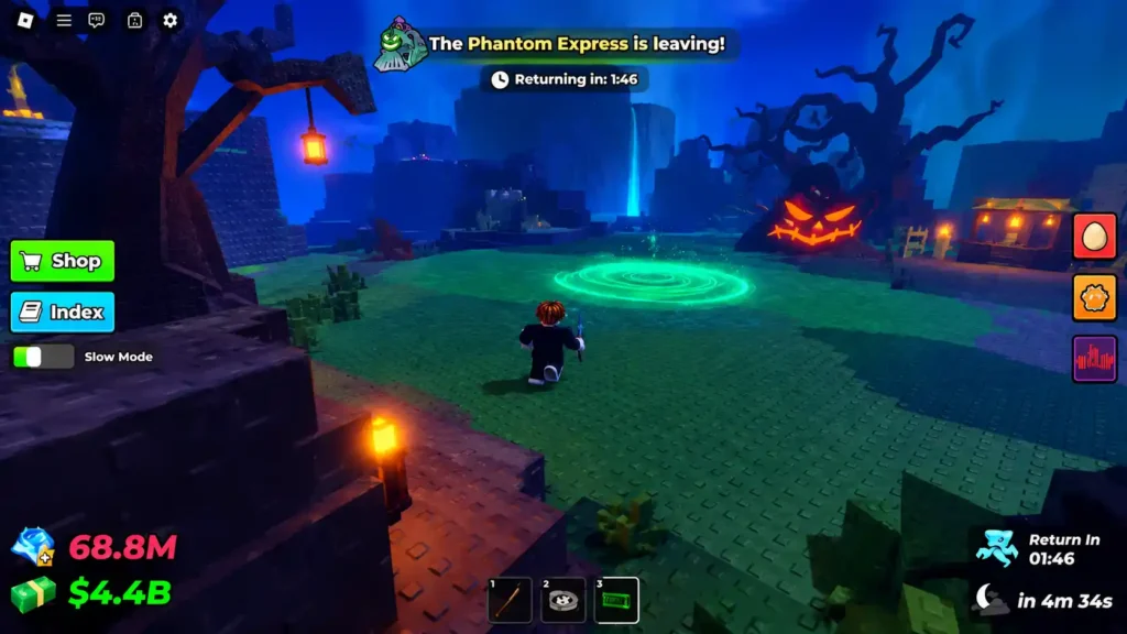 Green whirlpool leading to the Secret Fishing Area in Steal an Egg