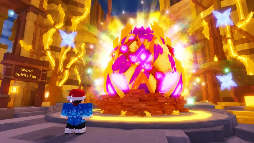 World Spirit Egg with a Steal interaction prompt in a Steal an Egg video thumbnail